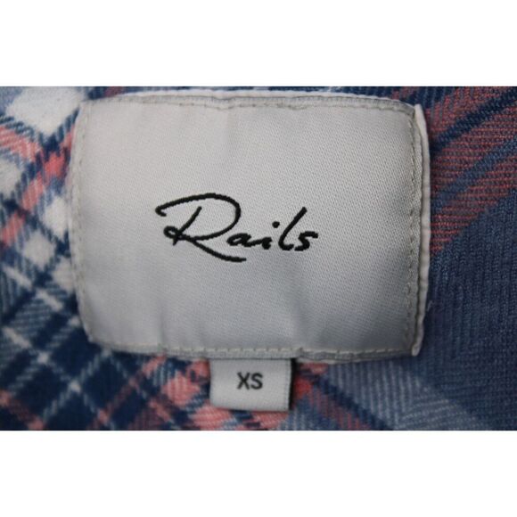Rails Plaid Hunter Shirt Button Up Top in Harbor Pink Long Sleeve Size XS - Picture 6 of 7